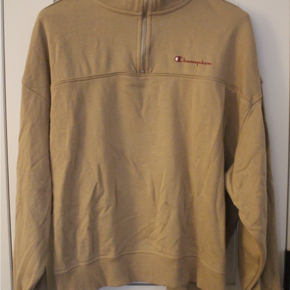 Champion Tan Quarter-Zip Sweatshirt